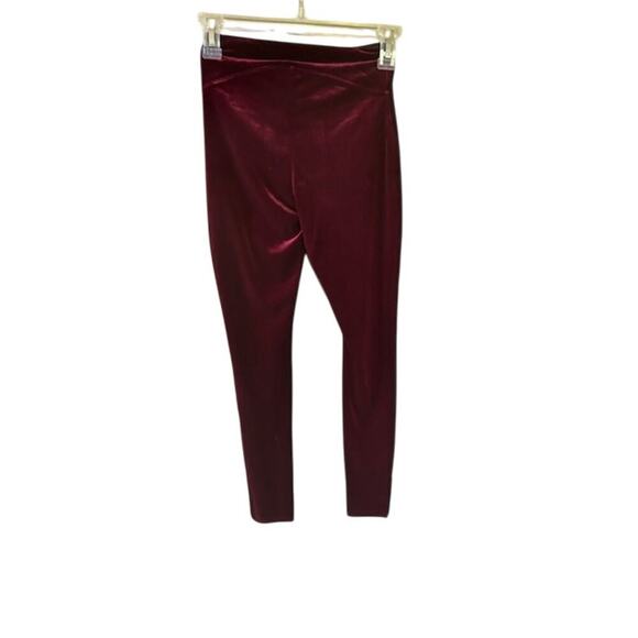 Spanx Girls Velvet Leggings Rich Burgundy Size M (8–10) High Rise Waistband NWT - Picture 3 of 8